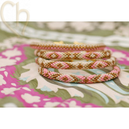 Schema Grille bracelet Jonc Beige Rose