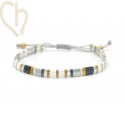 Armbandje met Miyuki kralen Tila Gun Gold White