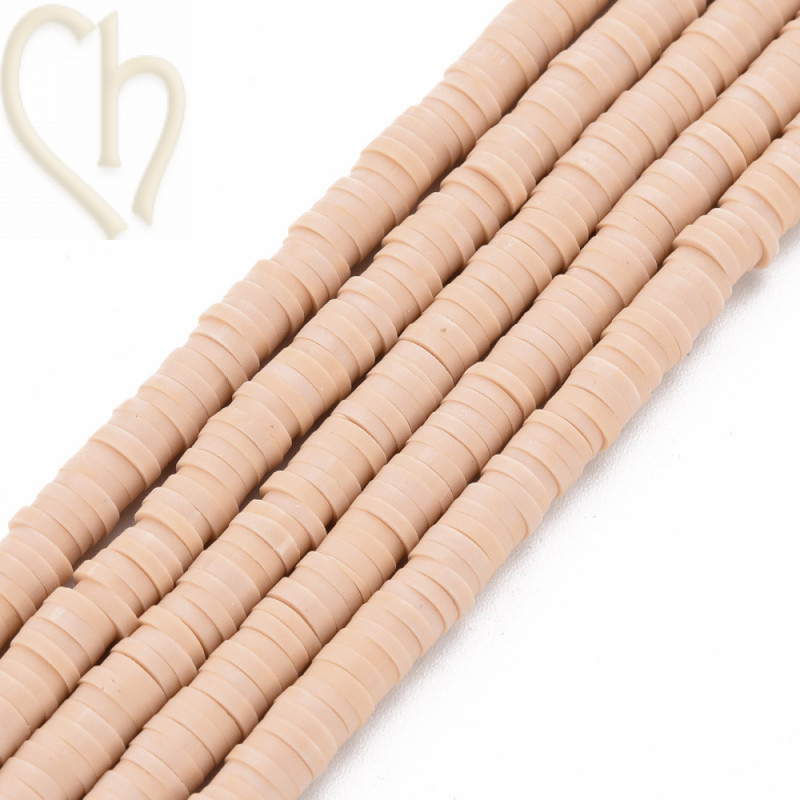 Rondelles Heishi 4mm Beige par Fil 40cm.