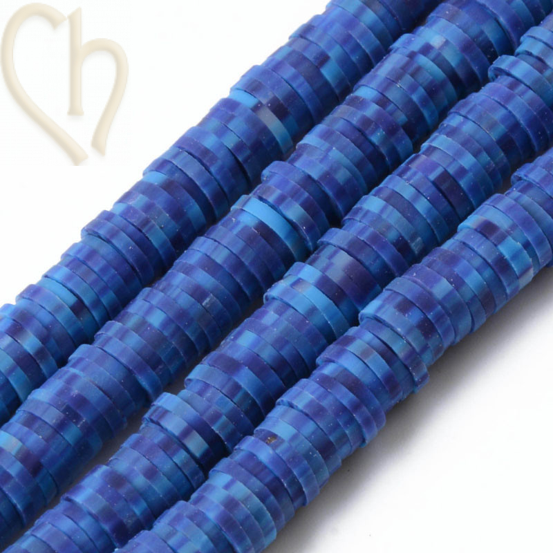 Heishi rondellen 6mm Royal Blue 40 cm