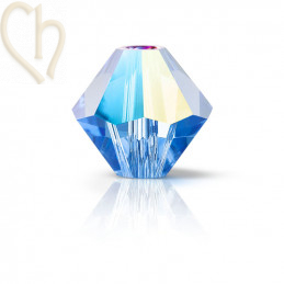 Preciosa Crystal Rondelle Bead 4mm Sapphire Glitter