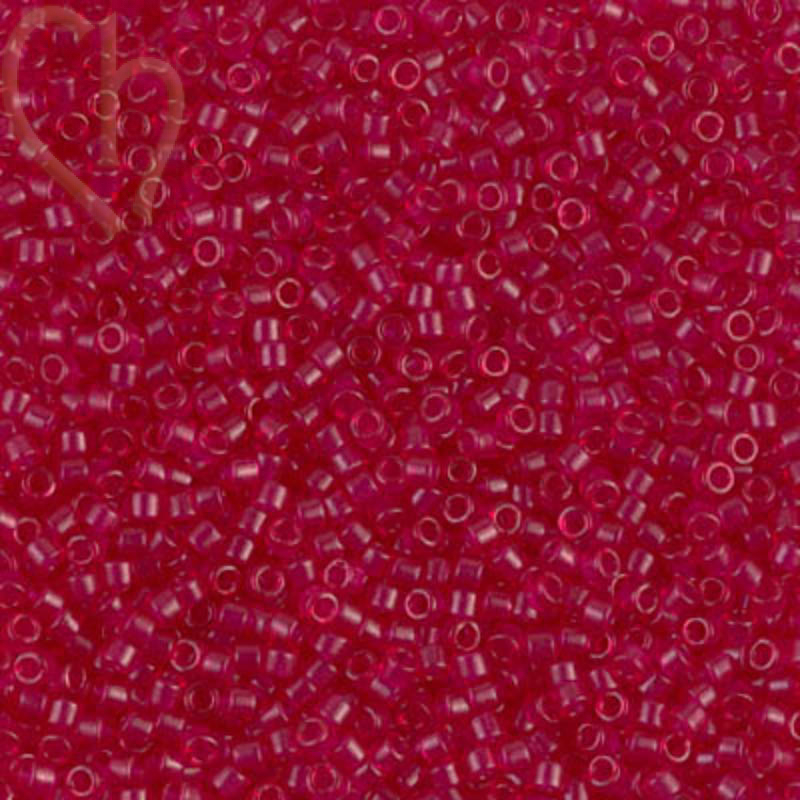 Miyuki Delica 11/0 Semi Mat Dyed Scarlet transparant DB0775