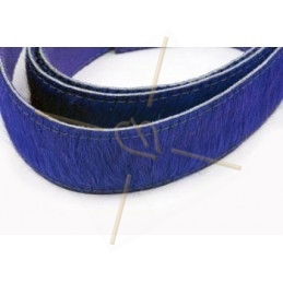 Leather with hair-on 40mm blue