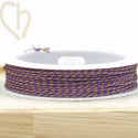 Bobinne 10m fil polyester pour macramé 0,8mm avec mix Goldfil - Mauve