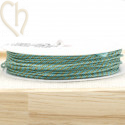 Spool 10mm polyester macramé thread 0,8mm with Goldfil - Turquoise