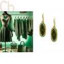 Earrings with Miyuki and Charl'stone Crystals Green Olive