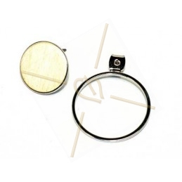 oorbellen disk 15mm met ring 22mm gold