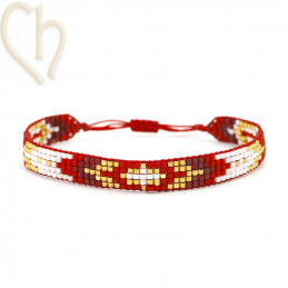 Kit armband Loom Red Gold