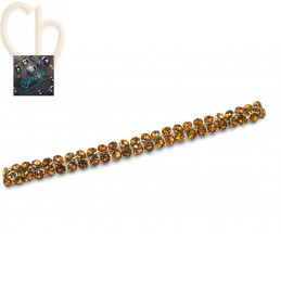 Austrian Crystal Mesh 2 rangs Topaz – bande de cristaux scintillante pour bijoux et accessoires