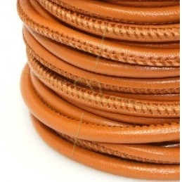 Leather round 4mm Light Orange