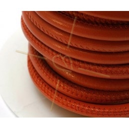 Leather round 6mm Rouille