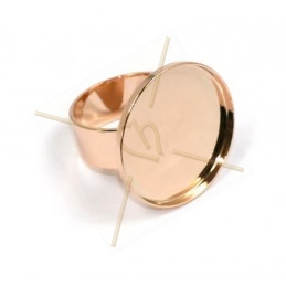 Ring plateau 24mm Roze Goud