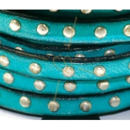 flat leather Turquoise with...