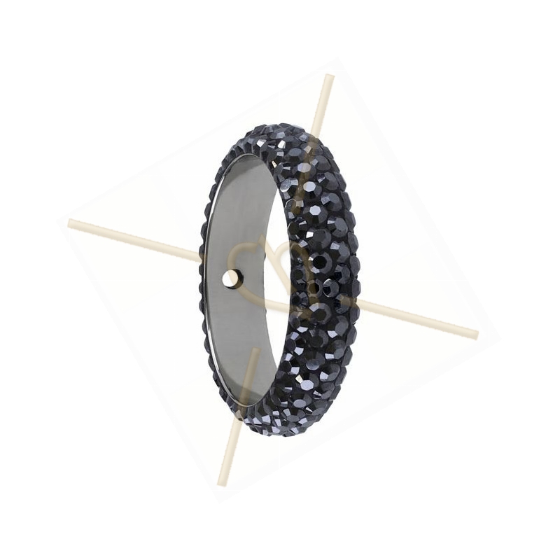 Swarovski Elements Pave Ring 16mm 1 hole Hematite