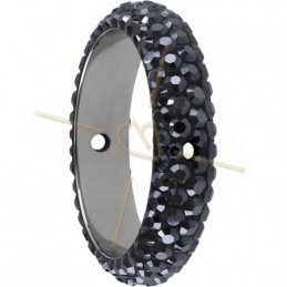 Swarovski Elements Pave Ring 16mm 2 hole Hematite