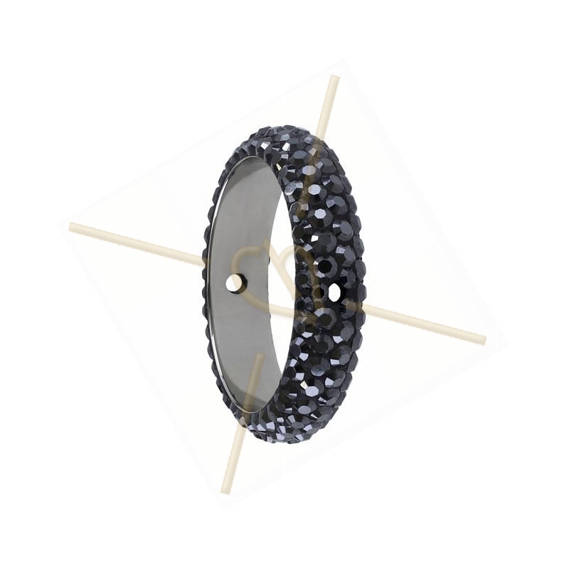 Swarovski Elements Pave Ring 16mm 2 hole Hematite