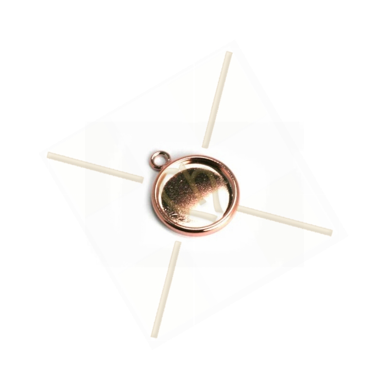 pendant with border for 15mm rose gold