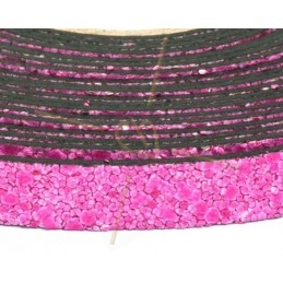 cuir plat 10mm sable fuchsia