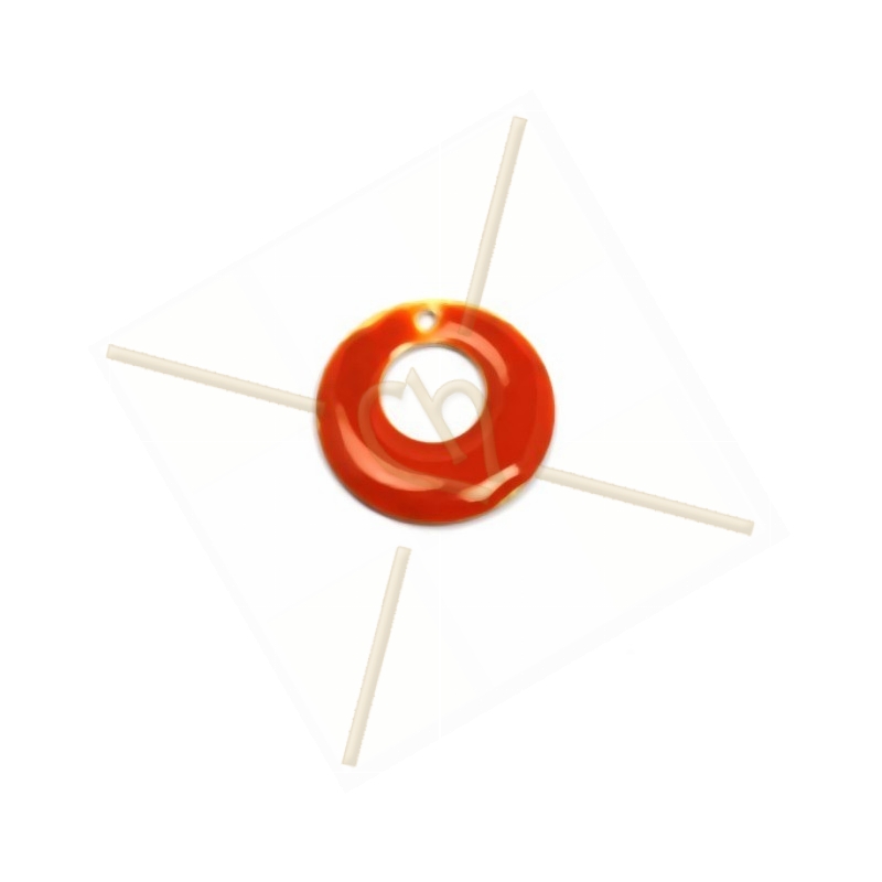 hanger donut 18mm emaille oranje