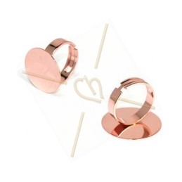 ring adjustable disk 16mm rose gold