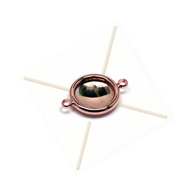 holder for rivoli 14mm with 2 rings rose gold