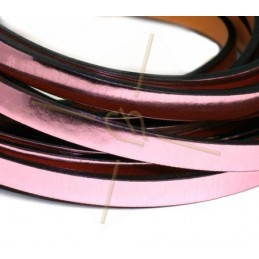 leather flat 5mm Pink Metal