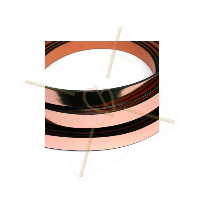 leather flat 10mm rose gold metal