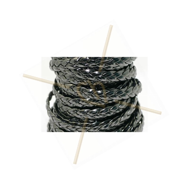 leather 10mm woven black