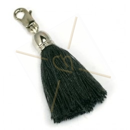 Tassel 40mm with clasp - black