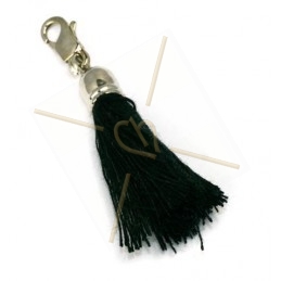 Tassel 40mm with clasp - black