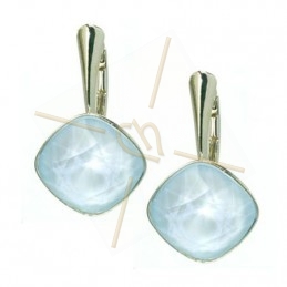 Boucles d'oreilles argent925 pour 12*12mm Swarovski