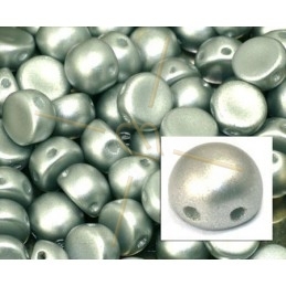 perle cabochon 2-hole 6mm Metallic Silver