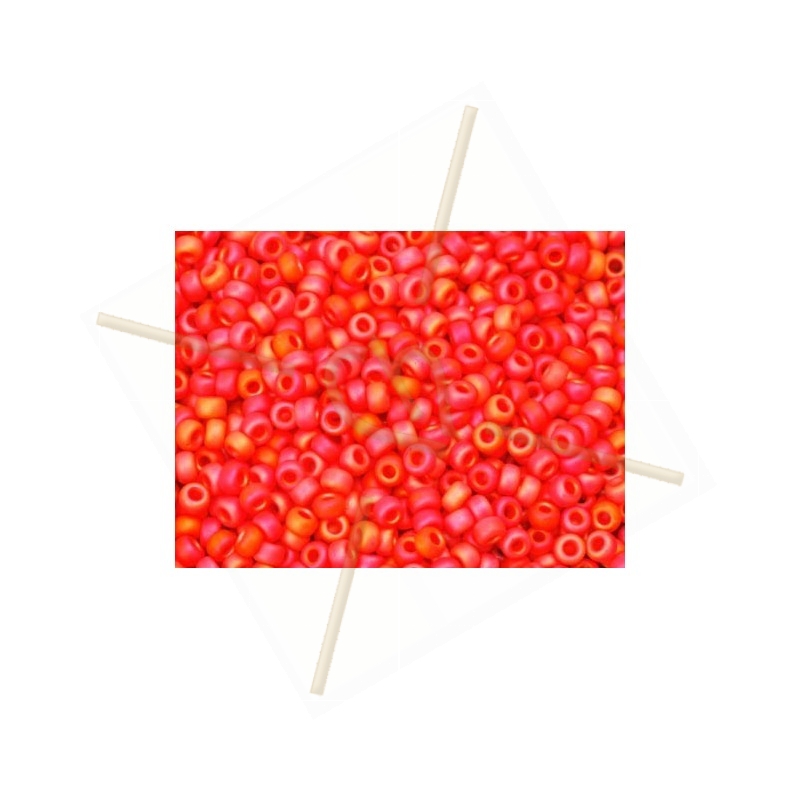 rocaille seedbead 11/0 Red Multi Opaque Mat