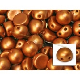 perle cabochon 2-hole 6mm Metallic Copper Mat