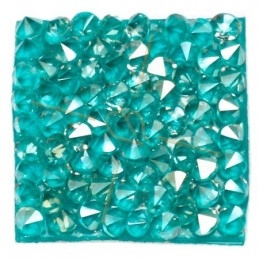 Rocks carre 27mm Silver Shade / turquoise