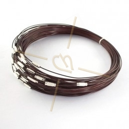 steelwire necklace color brown 44cm with clasp