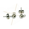 boucle d'oreille boule 5mm + anneau