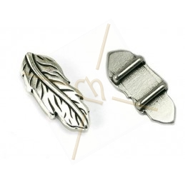 leather spacer "feather" 35*14mm for 10mm
