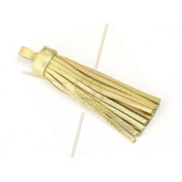 Tassel leather 75mm gold