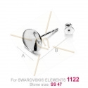 Boucles d'oreilles argent925 pour 1122 8mm Swarovski