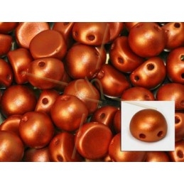 cabochon bead 2-hole 6mm COPPER