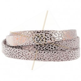 leather leopard metal style 5mm light rose gold