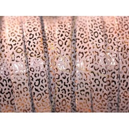 leather flat 10mm leopard metal Light Rose Gold