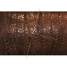 leather flat 10mm leopard metal brown