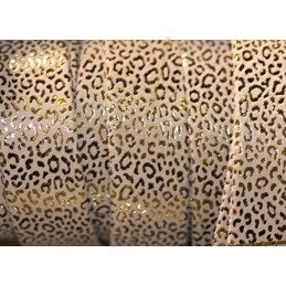 leder plat 20mm leopard metal versterkt Beige Gold