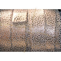 Cuir plat 20mm leopard metal renforcé sable