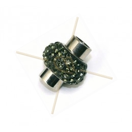 Magnetic clasp for 6mm with Swarovski Strass Black Diamond 215