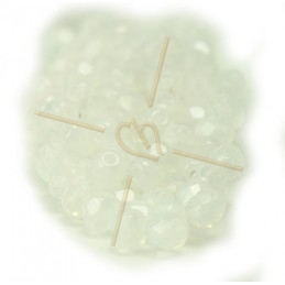 Perles a facettes 4mm  White Opal