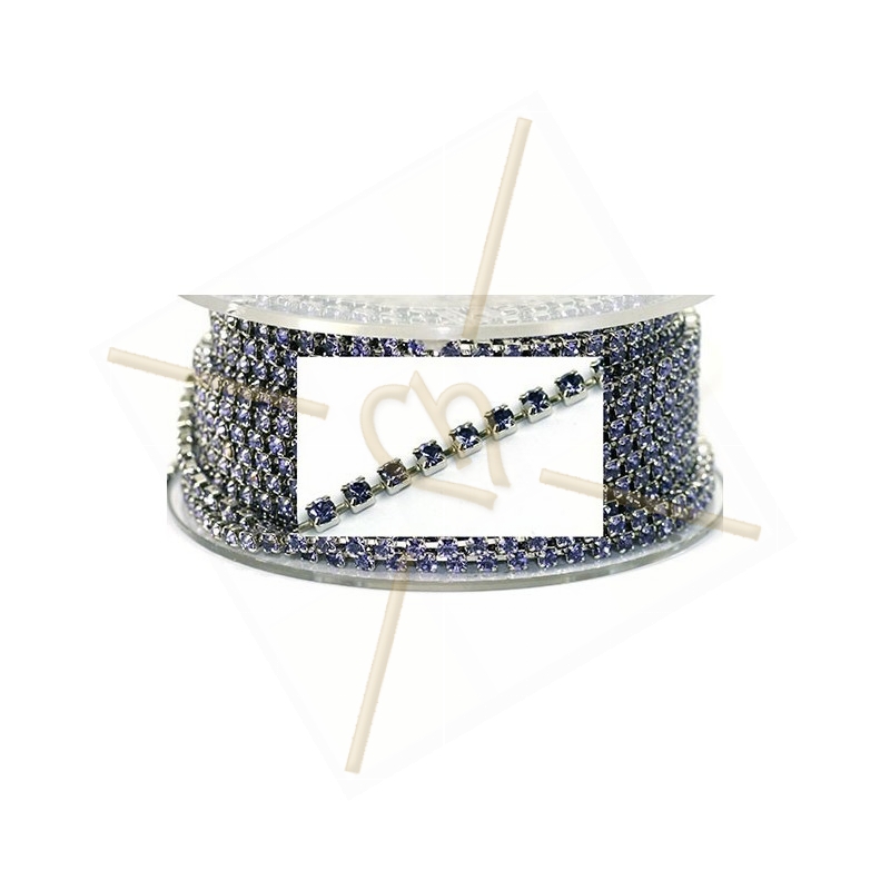 chain steel with strass PP18 Tanzanite