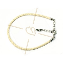 Swarovski cream leather bracelet for Becharmed beads
